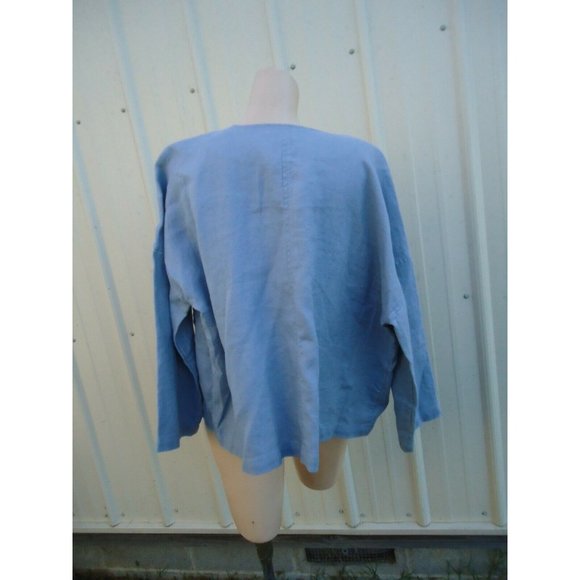 New Eileen Fisher Heavy Org Linen Light Blue PL $278 - Picture 11 of 12